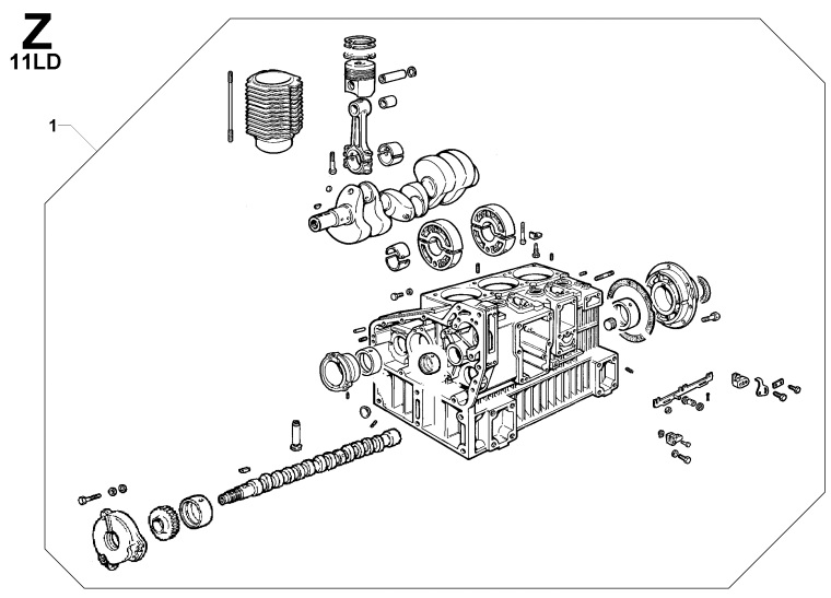 блок мотора каталог запчастей Lombardini 11LD 625-3